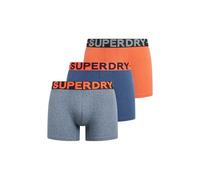 Superdry Lot de 3 boxers pour homme, bleu vif chiné/orange vif chiné/bleu marine mat moucheté, L