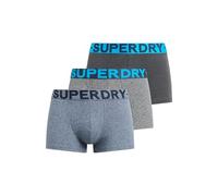 Superdry Lot de 3 boxers pour homme, Noir corbeau chiné/gris karstique méga moucheté/bleu frais moucheté, L