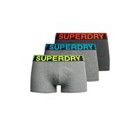 Superdry Lot de 3 boxers pour homme, Noir karstique Mega moucheté/Noos Gris chiné/Gris asphalte, M