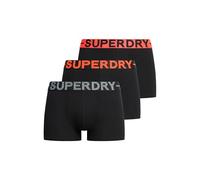 Superdry Lot de 3 boxers pour homme, noir/orange, L