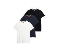 Superdry Lot de 3 t-shirts Essential pour homme en coton bio avec logo, Noir/blanc/bleu marine, XL