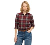 Superdry Lumberjack Check Flannel Long Sleeve Shirt Rouge M Femme