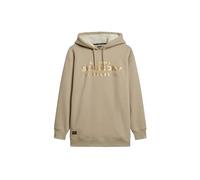 Superdry Luxe Metallic Logo Hood Dress Robe pour Femme, Gris Chaud, 38-40