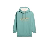 Superdry Luxe Metallic Logo Long Sleeve Short Dress S-M, Bleu/vert (Oil Blue Green), S