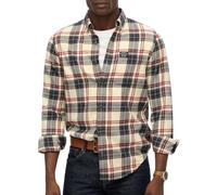 Superdry Chemise M4011047A à carreaux manches longues crème/bleu foncé/orange/rouge carmin Taille L
