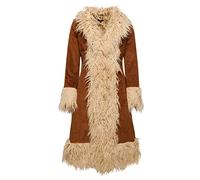 Superdry Manteau afghan doublé en fausse fourrure pour femme, Denim Co Tobacco Brown, 4