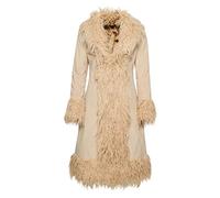 Superdry Manteau afghan doublé en fausse fourrure pour femme, Stone Wash Taupe Brown, 6