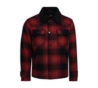 Superdry Manteaux en Laine A6 Wool Coat, Rouge (Merchant Rhubarb Red Check), L Homme