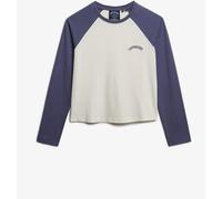 Superdry Mariner Navy/Desert Bone OW Essential Logo Long Sleeve Baseball Top