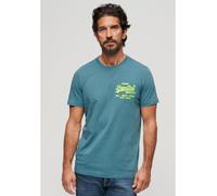 Superdry Men's Neon Vintage Logo Regular Fit T-Shirt Bleu Hydro Petit Male