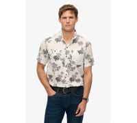 Superdry Men's Short-Sleeve Patterned Shirt Blanc Grand Male