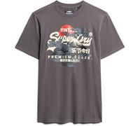 Superdry T-Shirt 'Tokyo' gris foncé / rouge / noir / blanc, Taille XL