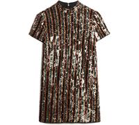 Superdry Multi Sequin Sequin T-Shirt Mini Dress Multi Sequin 12