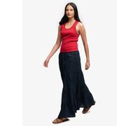 Superdry Navy Tiered Maxi Skirt Navy EU 40 (UK 12)