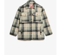 Superdry Pale Blue/Black/Ivory Check Heavyweight Unlined Overshirt Pale Blue/Black/Ivory Check EU 42 (UK 14)