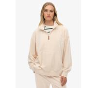 Superdry Pink Country Club Velour Quarter Zip Sweatshirt