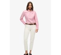 Superdry Pink White Stripe Slim Oxford Long Sleeve Shirt Pink White Stripe 44