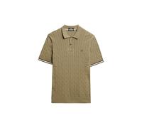 Superdry Polo en tricot à manches courtes pour homme avec structure, Vert artichaut, M
