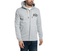 Superdry Pour des hommes Sweat à capuche zippé à logo brodé Vintage, Gris