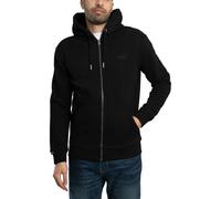 Superdry Pour des hommes Sweat à capuche zippé avec logo essentiel, Noir