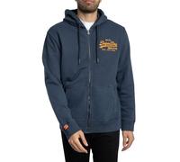 Superdry Homme Sweat À Capuche Zippé avec Logo Vintage, Lauren Navy, M