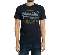 Superdry Pour des hommes T-shirt décontracté avec logo vintage Heritage, Bleu