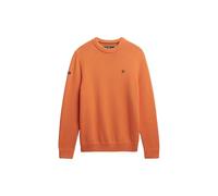 Superdry Preppy Cotton Jumper Pullover Sweater, Washed Tangerine, L Men's