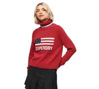 Pull col roulÃ© maille femme Superdry Americana Rouge XL