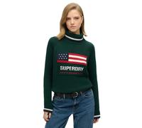 Superdry Pull col roulé Americana en maille femme Vert M