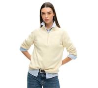 Pull classique Ã col zippÃ© coton femme Superdry Beige XS