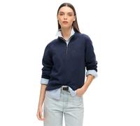 Pull classique Ã col zippÃ© coton femme Superdry Bleu S