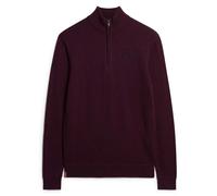 Superdry Pull tricoté Essential brodé demi-zippé pour homme Violet foncé XXL