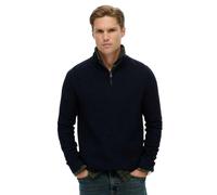 Superdry Pull M6110682A texturé en coton à col camionneur Bleu XL