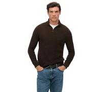 Superdry Pull M6110682a col camionneur demi-zip coton texturé Marron S Homme
