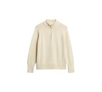 Superdry Pull classique en coton avec fermeture éclair pour femme, ecru, 38