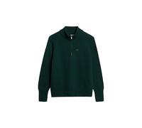 Superdry Pull classique en coton avec fermeture éclair pour femme, Vert pin foncé, 40