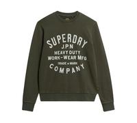 Superdry - Pull col rond vert olive 100% coton - Homme - Sweatshirts et sweats à capuche - Vert - Taille: XL