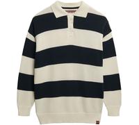 Superdry pull de rugby à rayures souples en maille Blanc/Bleu EU 36 (UK 8)