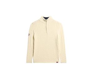 Superdry Pull de rugby en tricot avec demi-fermeture éclair pour femme, 46