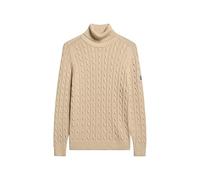 Superdry Pull décontracté à col roulé pour femme avec motif torsadé, Twist taupe d'hiver, 38