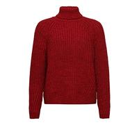 Superdry Pull décontracté en tricot avec col roulé et coutures décoratives pour femme, Rouge chiné, M