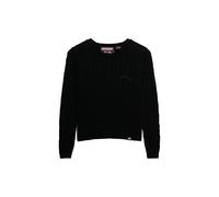 Superdry Pull Essentials pour femme avec design fin en tricot torsadé, Noir , 40