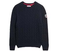 Superdry Pull large en maille torsadée femme Bleu XS