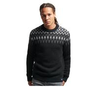 Superdry Pull Vintage Fairisle Col rond Noir 2XL Homme