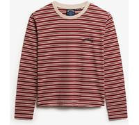 Superdry Red Essential Logo Stripe Long Sleeve Top