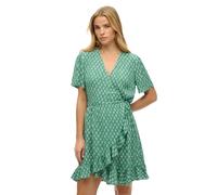 Superdry Printed Mini Wrap Short Sleeve Short Dress Vert XS Femme