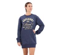 Robe sweat en jersey Ã logo mÃ©tallisÃ© femme Superdry Luxe Bleu XS