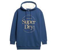 Superdry Luxe Metallic Logo Long Sleeve Short Dress Bleu S-M Femme