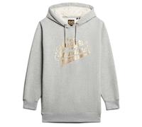 Superdry Luxe Metallic Logo Long Sleeve Short Dress Blanc S-M Femme