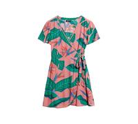 Superdry Printed Wrap Short Sleeve Short Dress Multicolore L Femme
